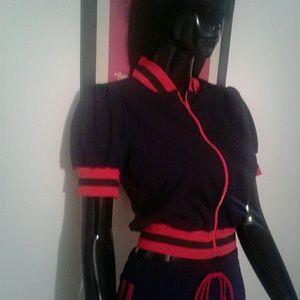 Red and black two piece